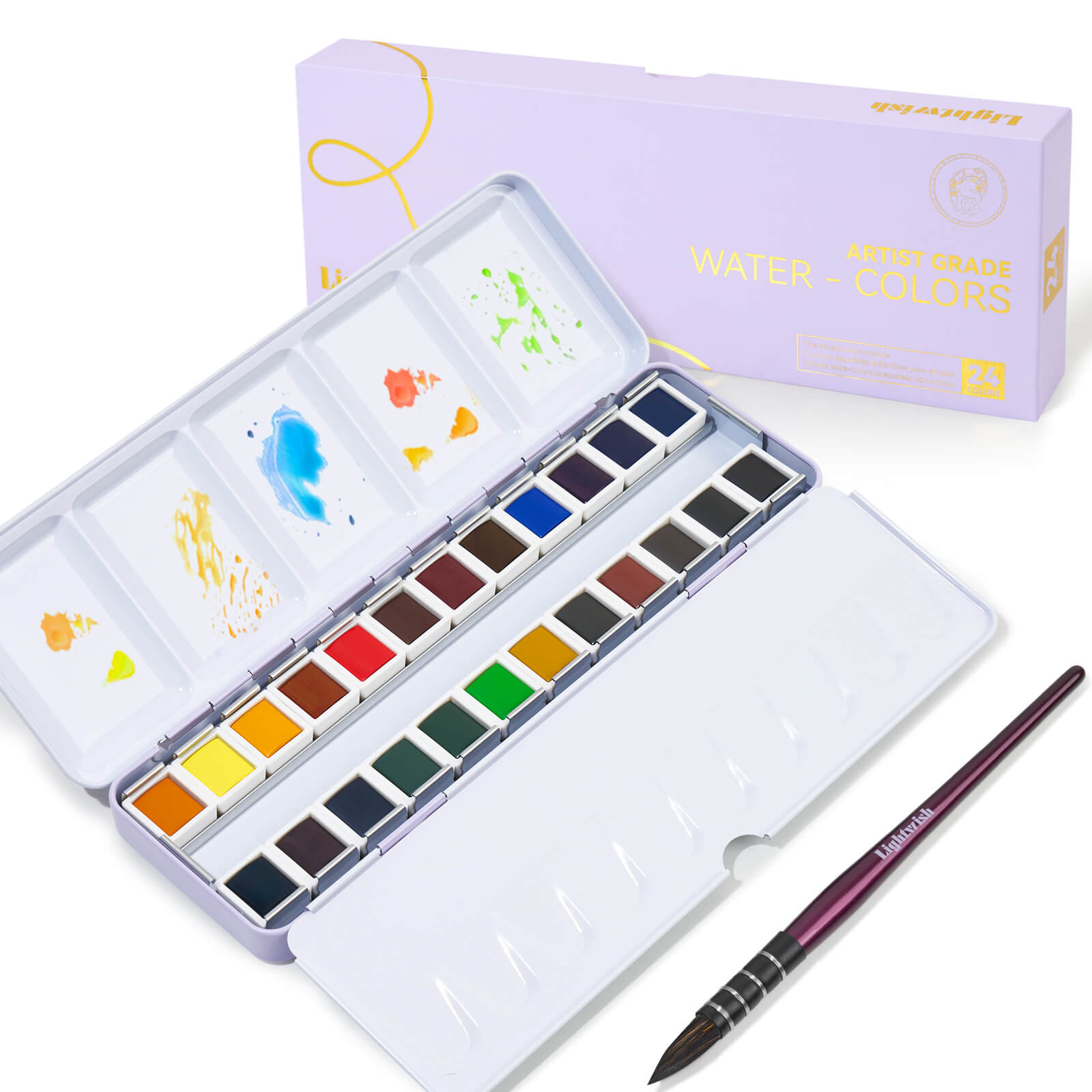 Lightwish Artist Watercolor Set – 24 Colors